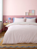 Catherine Lansfield pastel stripe duvet cover set with bow ties - British product