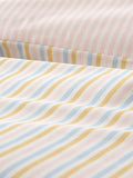 Catherine Lansfield pastel stripe duvet cover set with bow ties - British product
