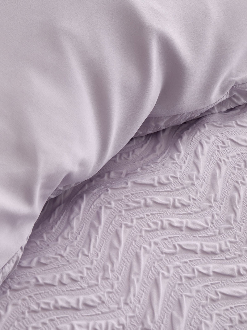 Catherine Lansfield Lilac Heatset Wave Duvet Cover Set