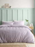 Catherine Lansfield Lilac Heatset Wave Duvet Cover Set