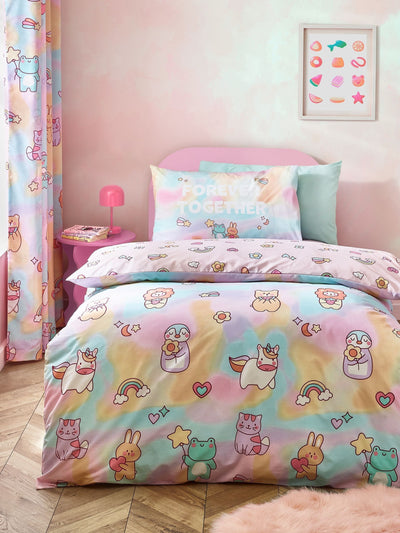 Catherine Lansfield Pastel Forever Together Reversible Duvet Cover Set