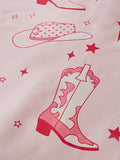 Sassy B Pink Cowgirl Boots Reversible Duvet Cover Set