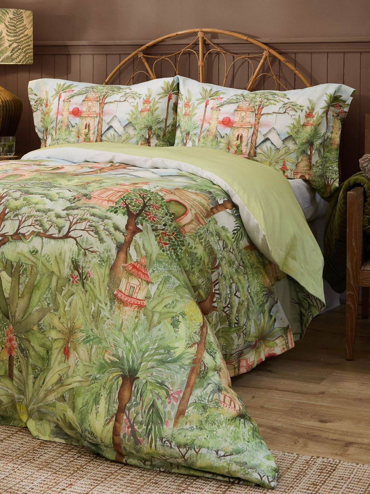 Voyage Maison Green Eden Ruins printed duvet cover set (British brand)