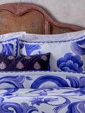 Paoletti Blue Azzurro Printed Cotton Duvet Set