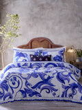 Paoletti Blue Azzurro Printed Cotton Duvet Set