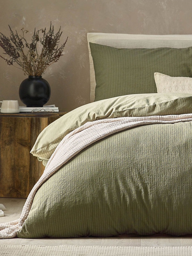 Malton Stripe duvet cover and pillowcase set (British brand)