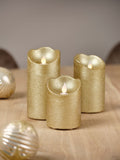 Lumineo gold tone LED candles set of 3, UK version