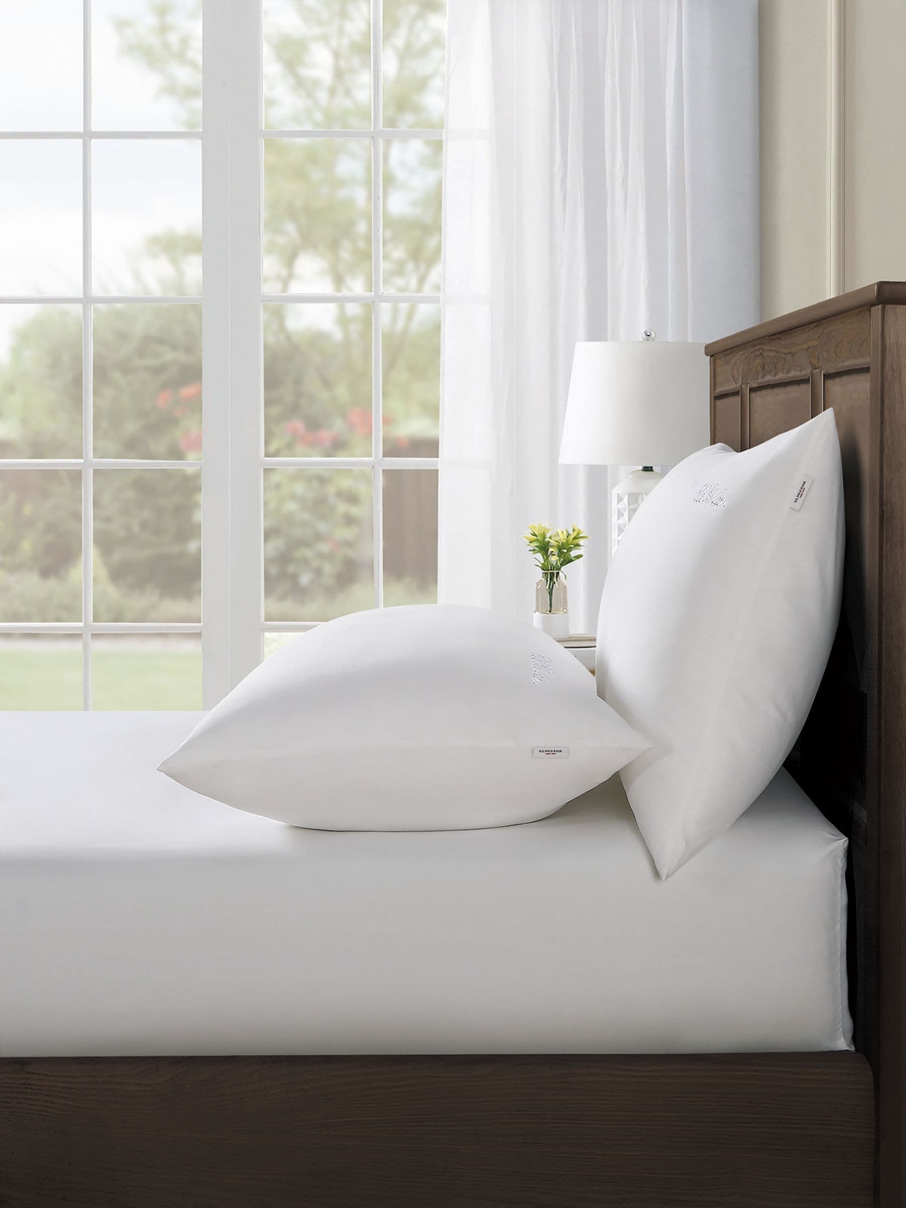 U.S. Polo Assn. bright white cotton sheet and pillowcase set (British brand)