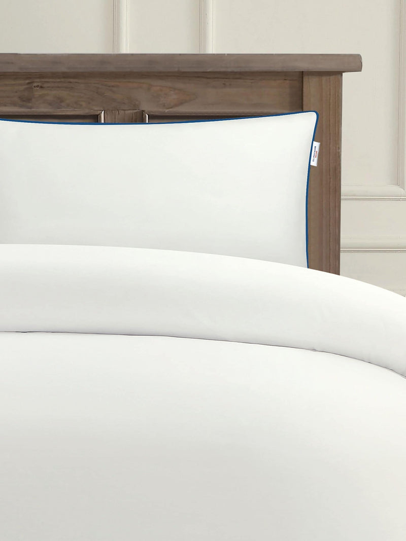 U.S. Polo Assn. bright white pure cotton piped duvet set (British brand)