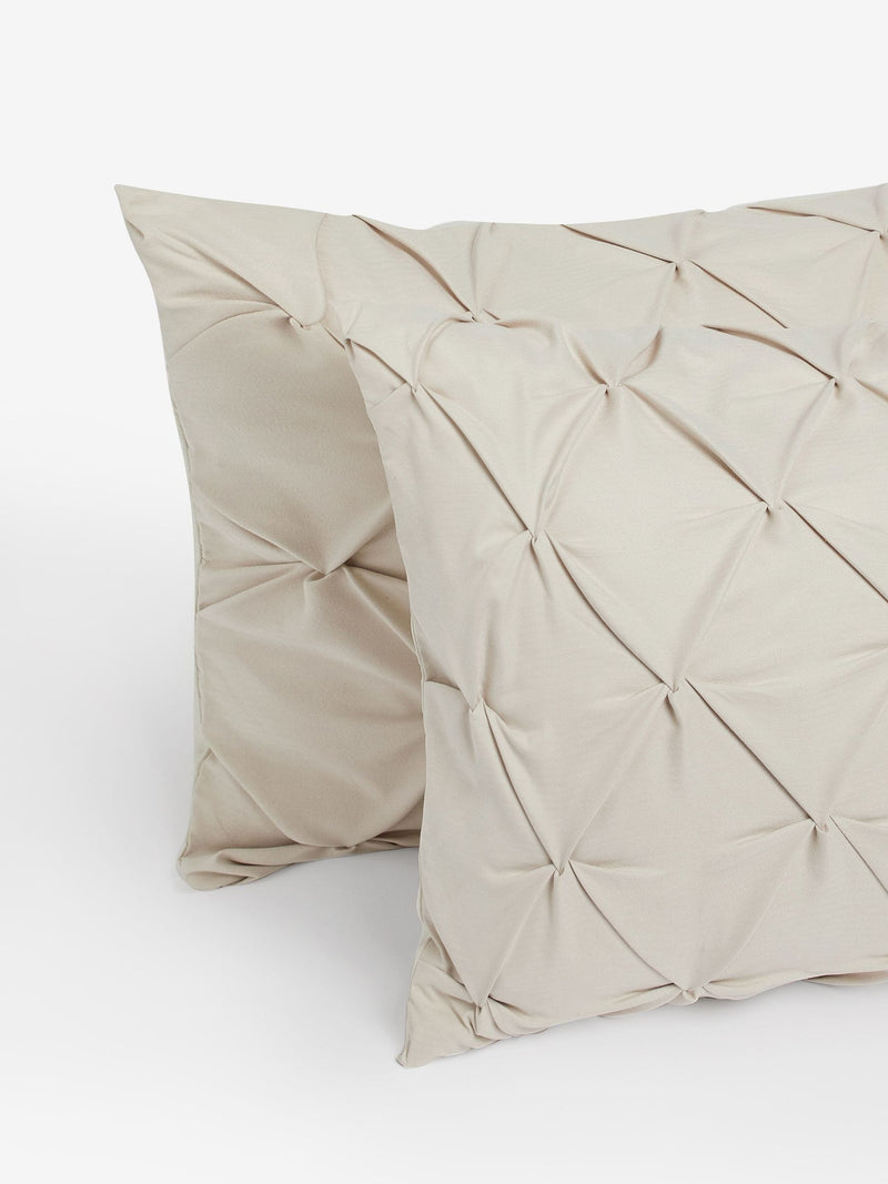 Natural pinch pleat duvet cover set, imported from the UK