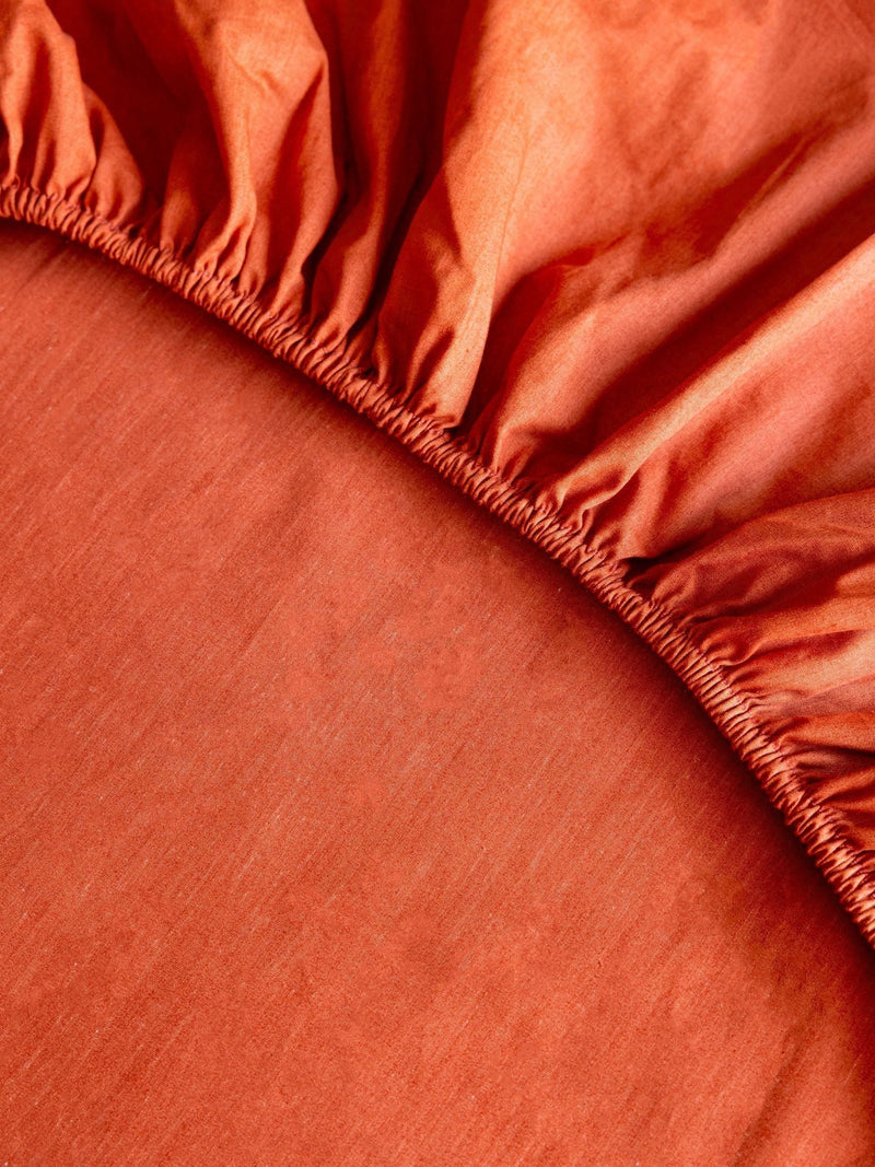 Rockett St George Burnt Brick fitted sheet, imported from the UK