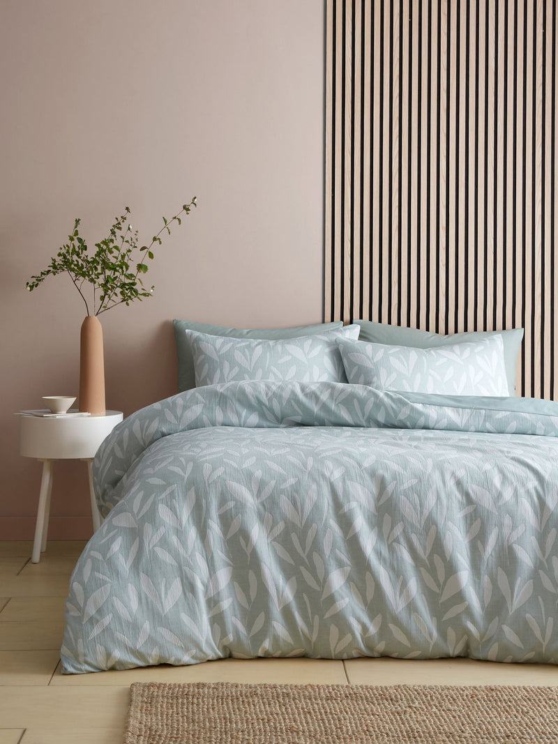 Appletree Green Emile Jacquard duvet cover set - British product