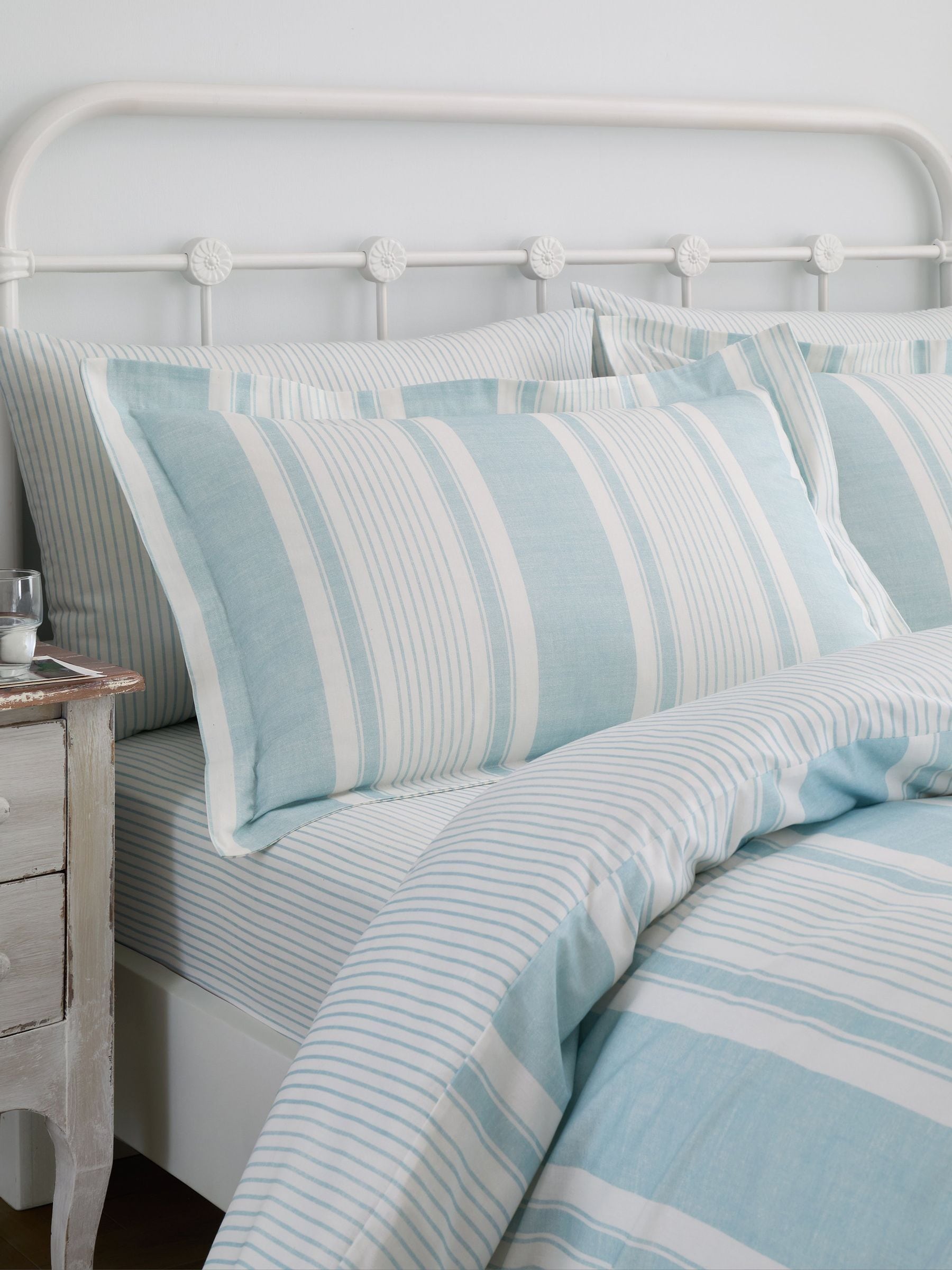 Dreams & Drapes Blue Finlay Stripe Duvet Cover Set - British product