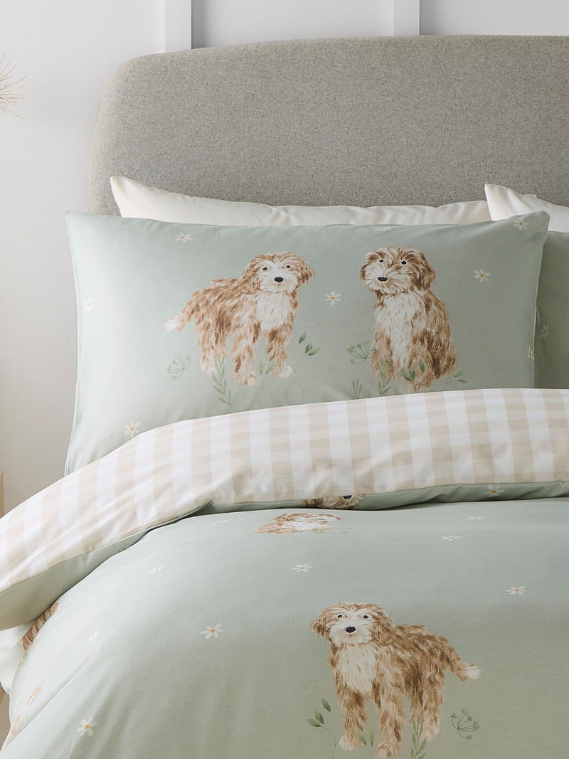 Fusion Green Hattie Cockapoo peach finish duvet cover set - British product