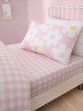 Bedlam Pink Retro Daisy Easy Care 25cm Fitted Bed Sheet