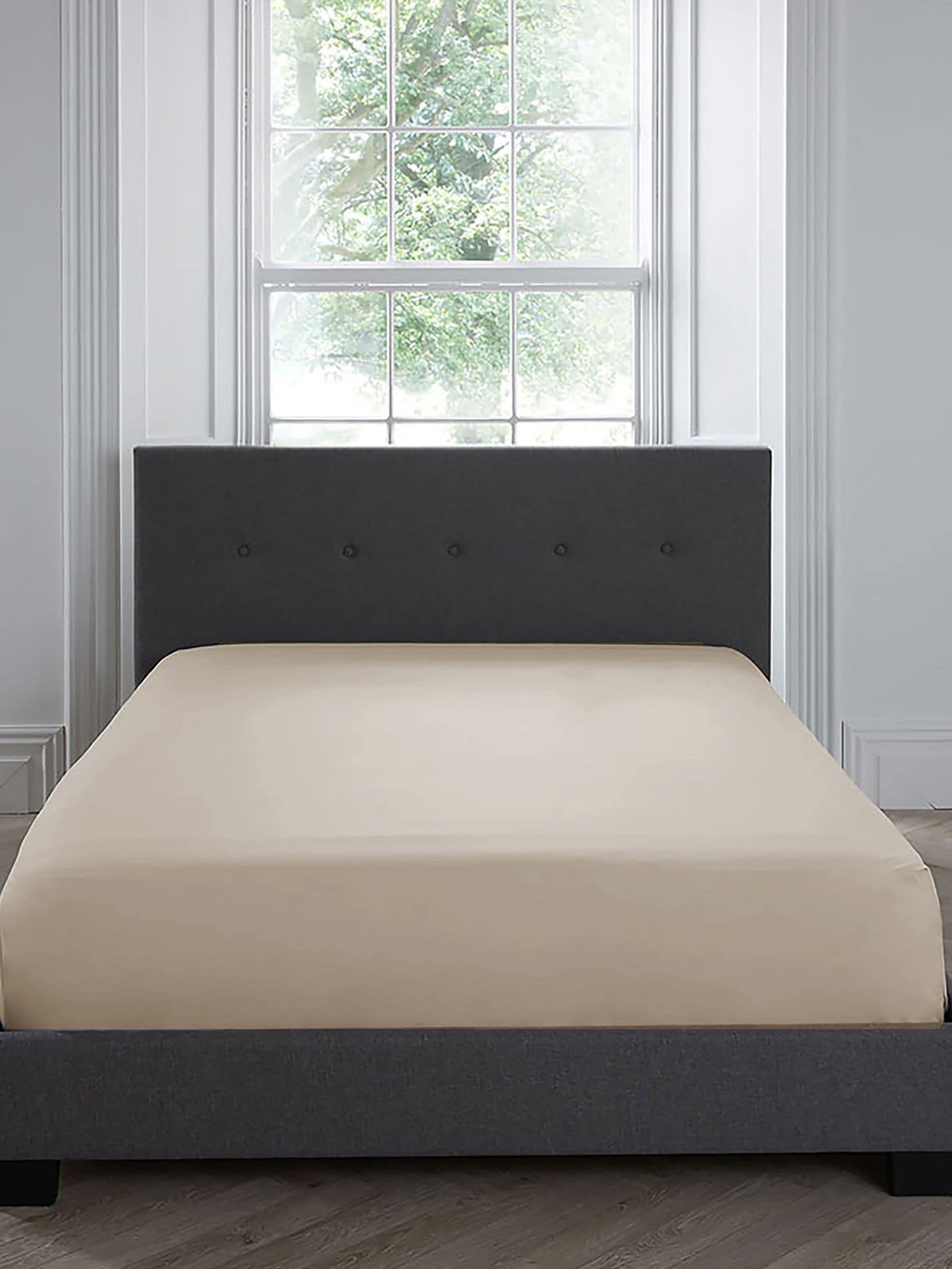 Appletree natural plain dye cotton deep fitted bed sheet - British product