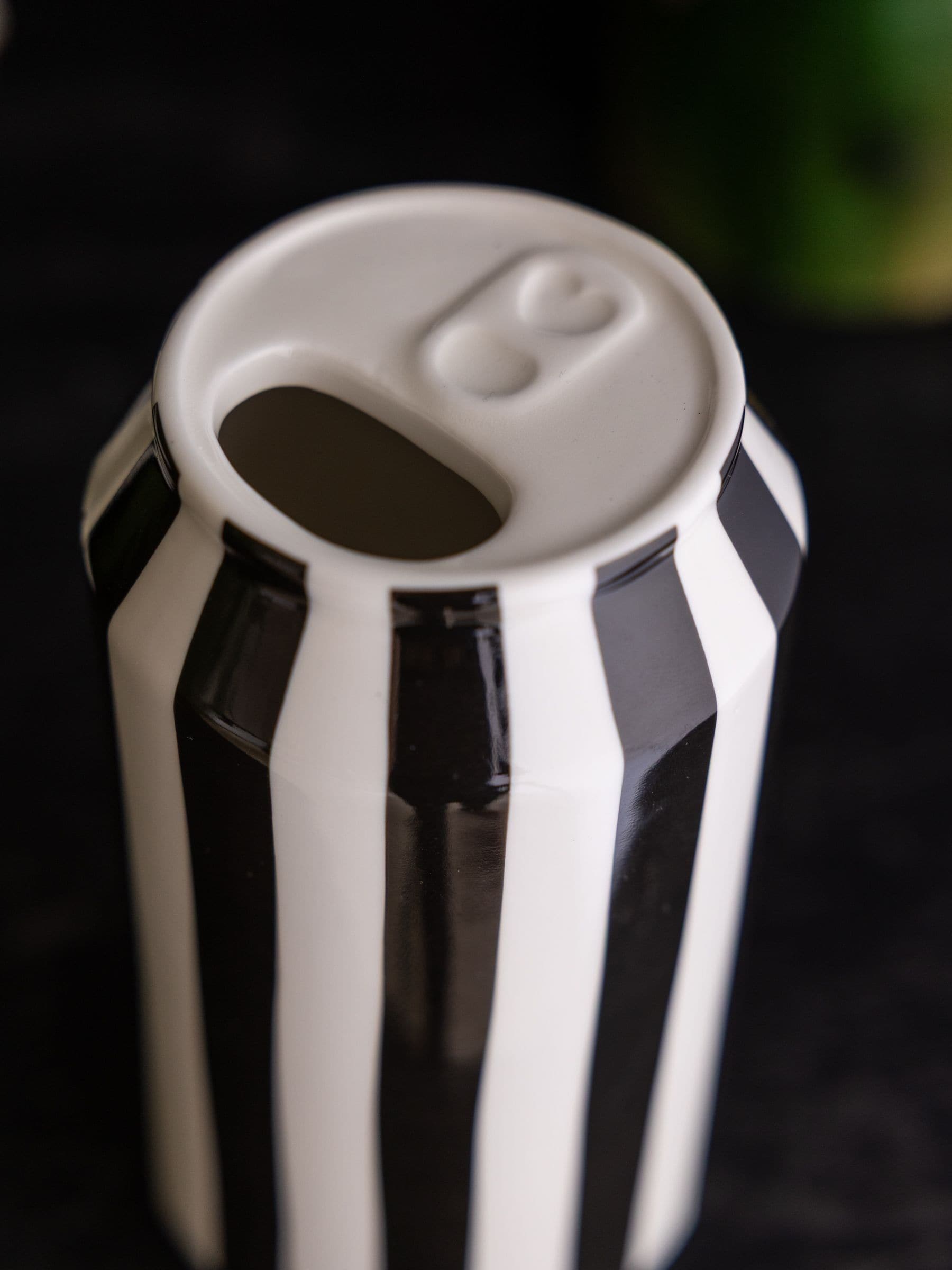 Rockett St George Black White Stripe Poison Can Ornament, imported from the UK