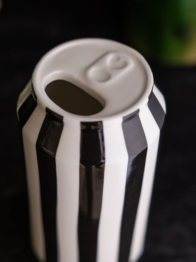 Rockett St George Black White Stripe Poison Can Ornament, imported from the UK