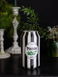 Rockett St George Black White Stripe Poison Can Ornament, imported from the UK