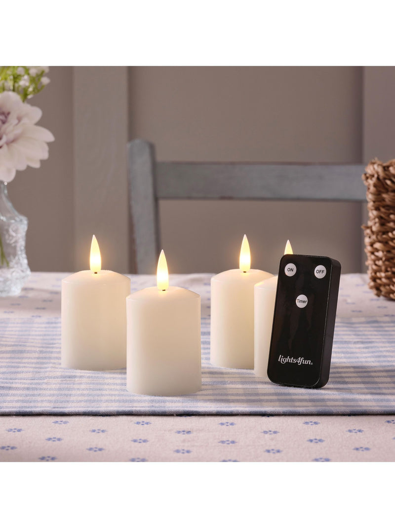 Lights4fun Natural Rechargeable TruGlow Votive Candles 6.5cm, UK version