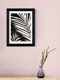 East End Prints black moody palm fronds framed art print - British product