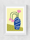 East End Prints white wilted flowers framed art print - British product