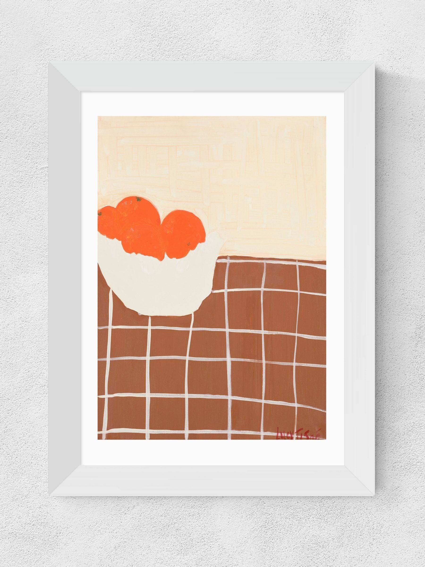 East End Prints white oranges framed art print - British product