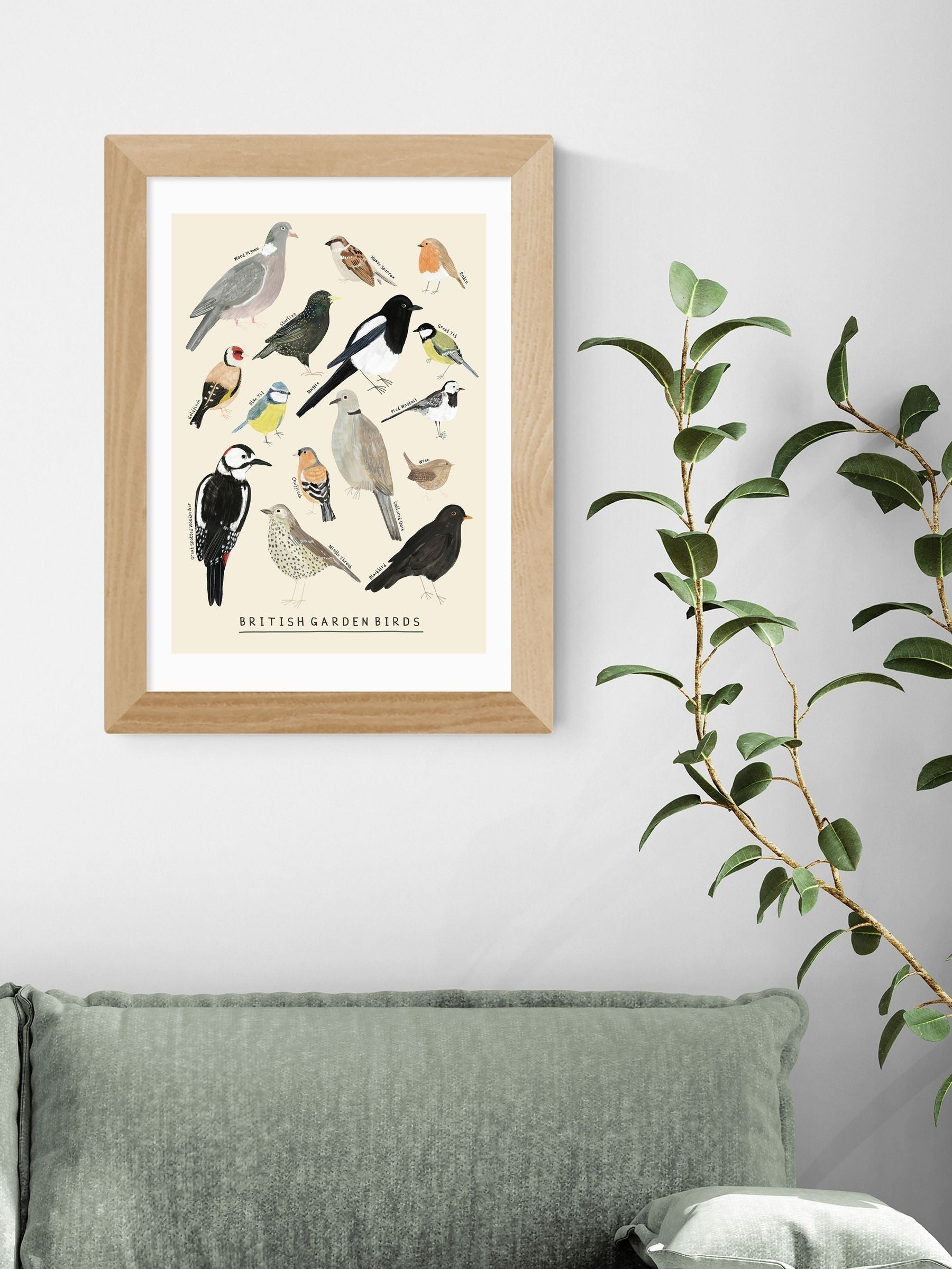 East End Prints Oak Garden Birds framed art print - British product