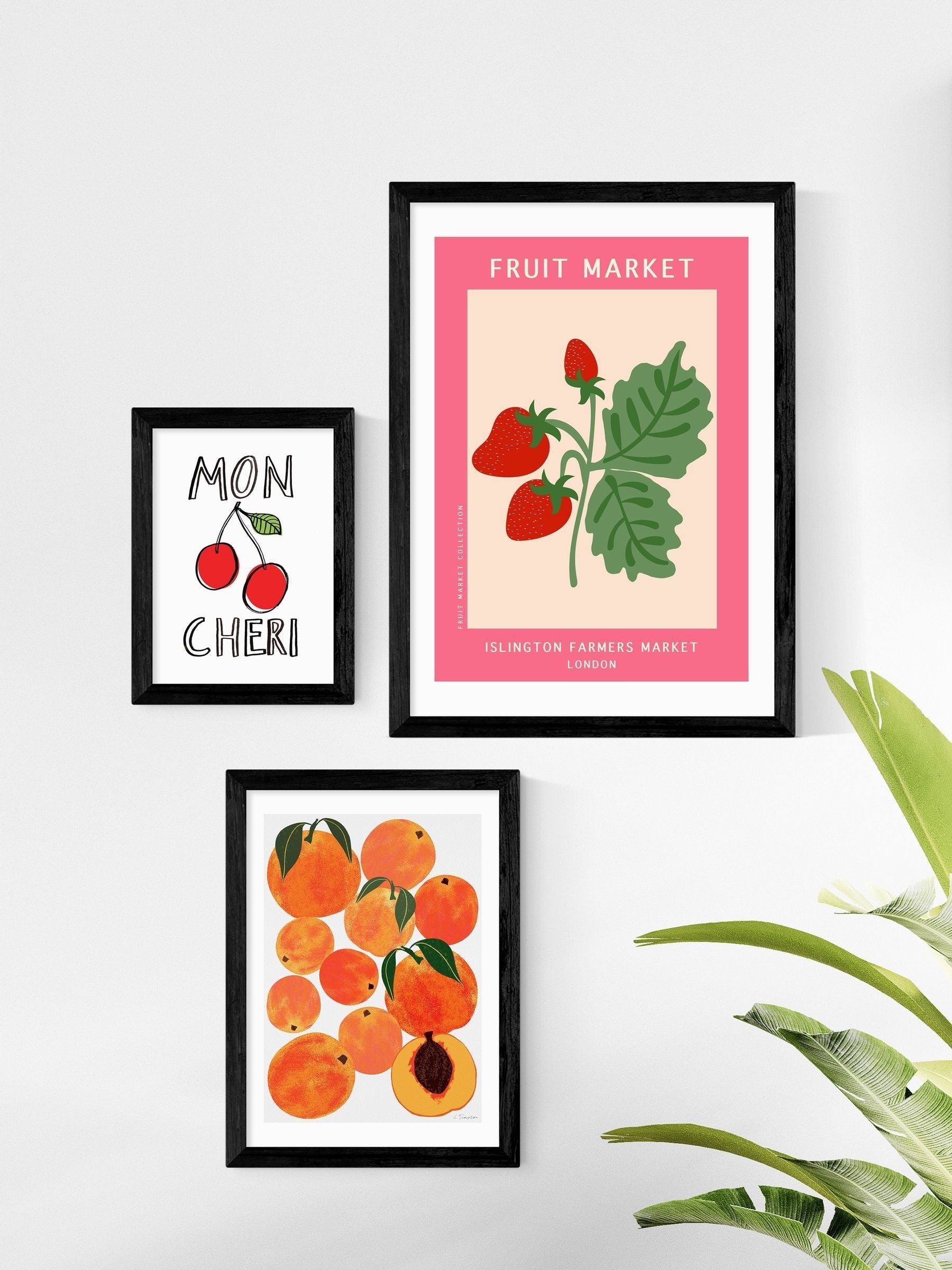 East End Prints Black Islington Farmers Market framed art print - British product