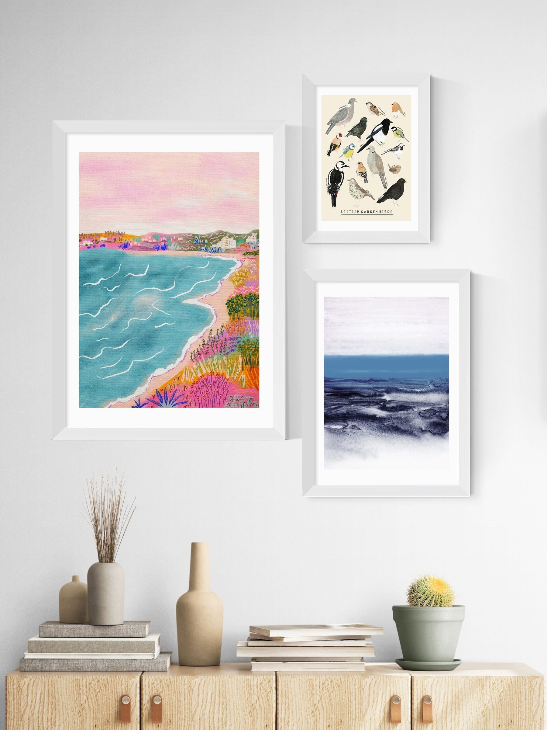 East End Prints white watercolor landscape framed art print - British product