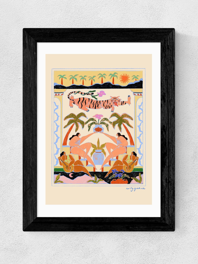East End Prints Black Tropical Serenade framed art print - British product