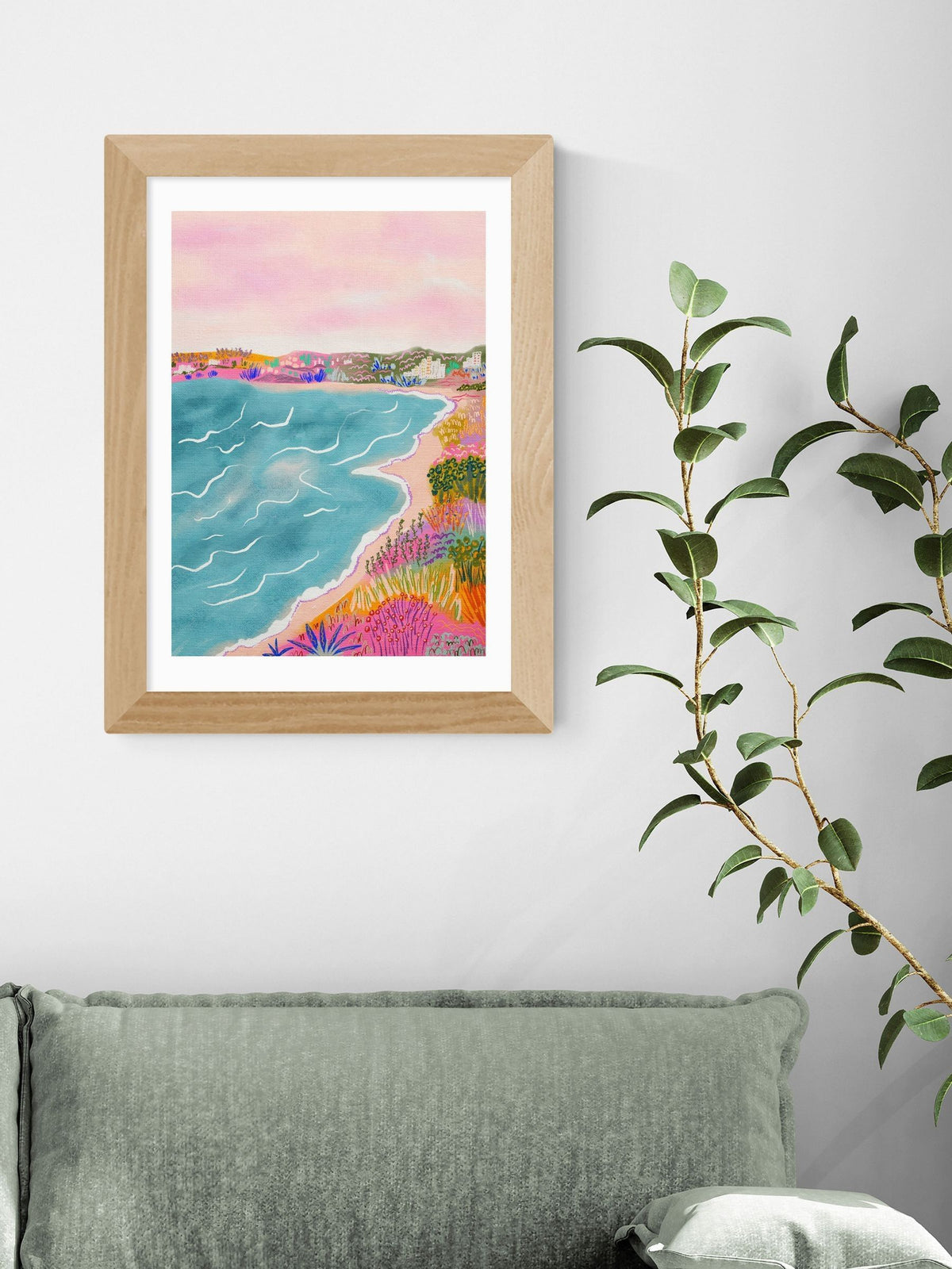 East End Prints oak seascape framed art print - British product