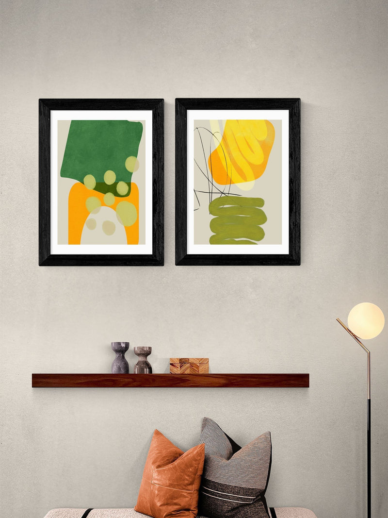 East End Prints Black Painted Lines framed art print - British product