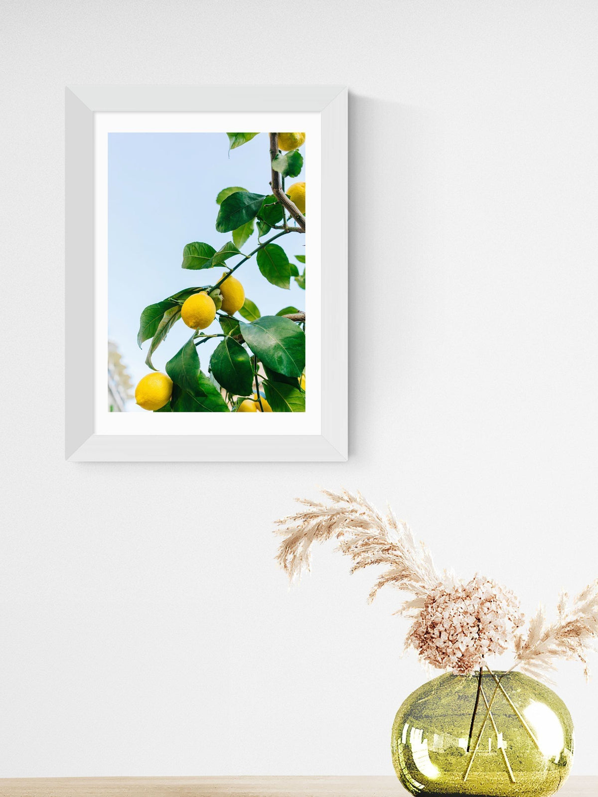 East End Prints White Amalfi Coast Lemons Framed Art Print