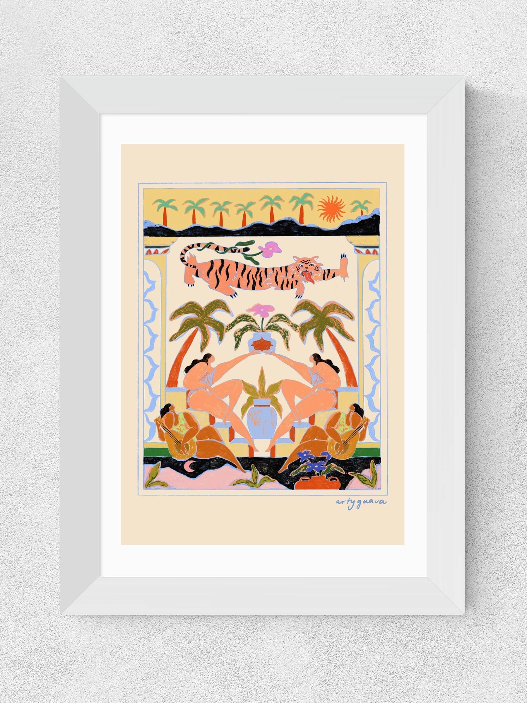 East End Prints White Tropical Serenade framed art print - British product
