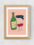 East End Prints oak wine framed art print - British product