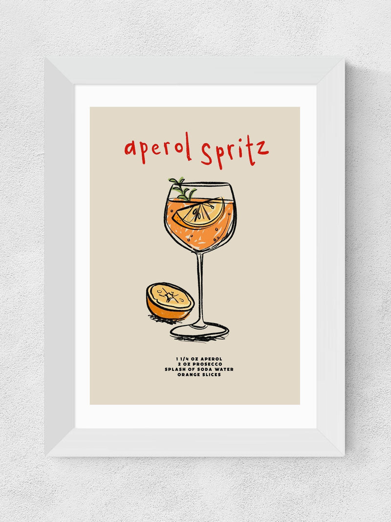 East End Prints White Aperol Spritz Ingredients Framed Art Print