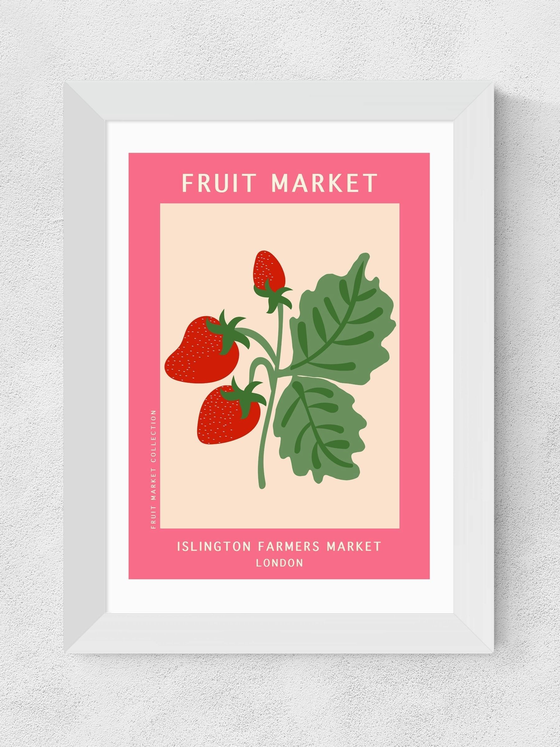 East End Prints White Islington Farmers Market framed art print - British product