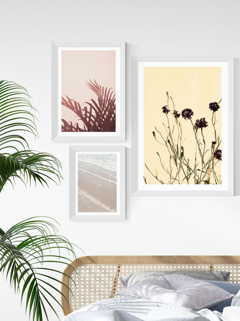 East End Prints white withered flowers framed art print - British product