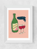East End Prints white wine framed art print - British product