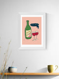 East End Prints white wine framed art print - British product