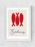 East End Prints White Sardines framed art print - British product