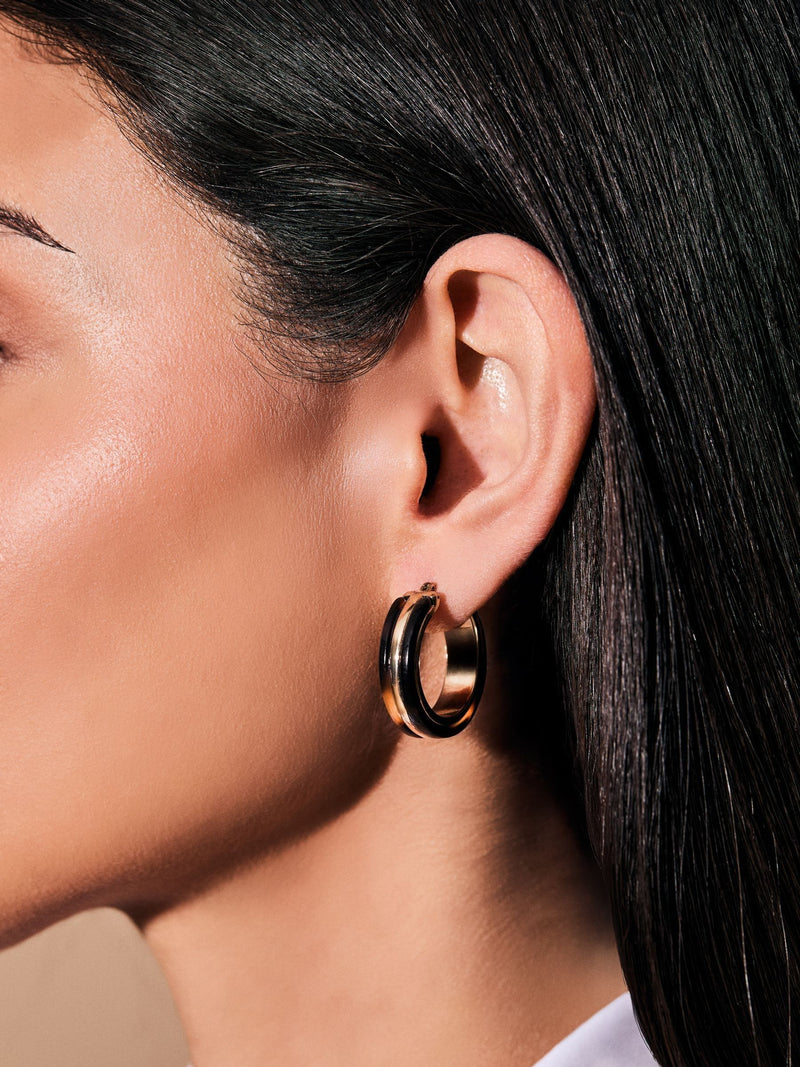 Lauren Ralph Lauren brown hoop tortoiseshell earrings, UK version