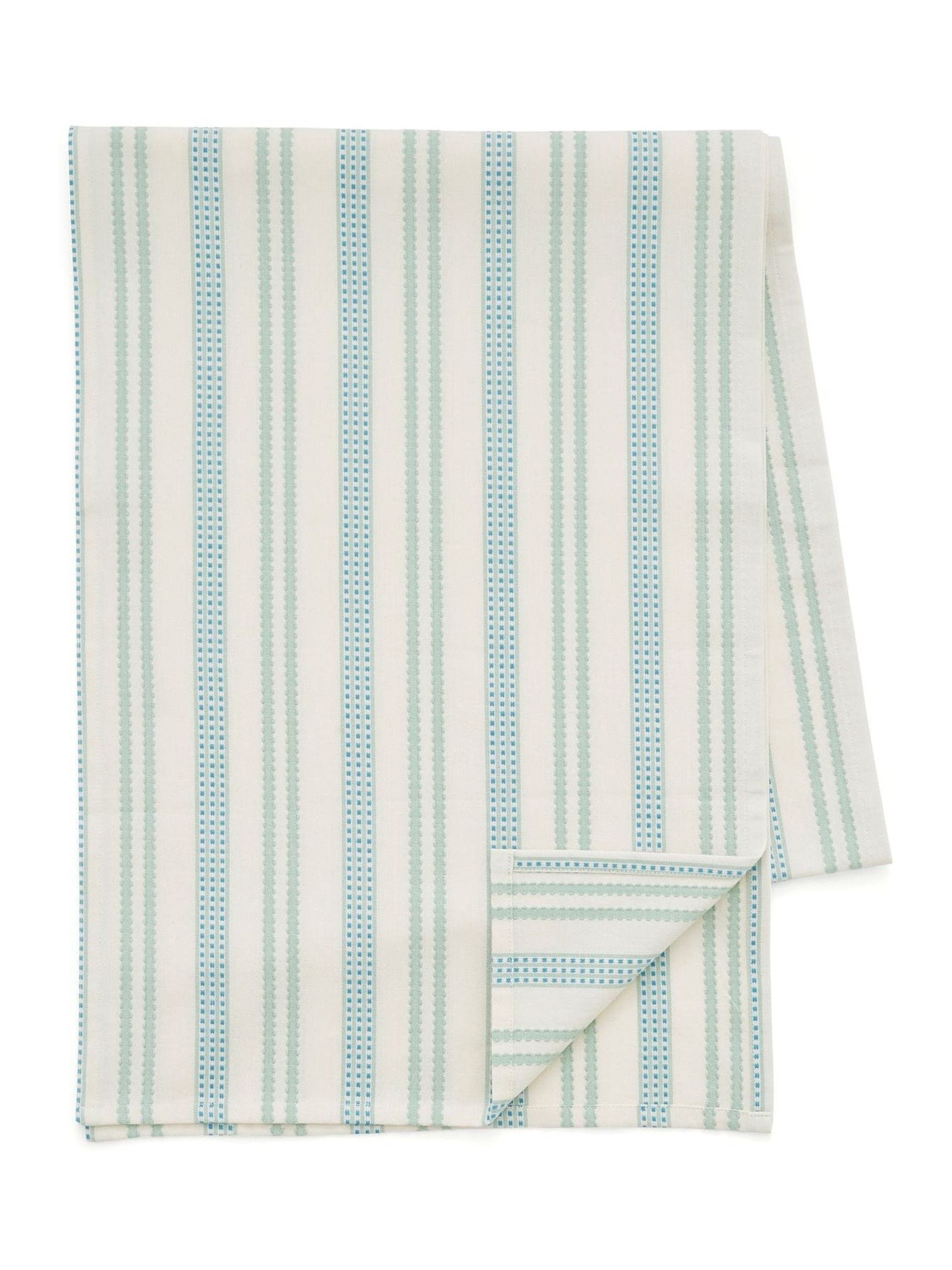 Land & Shore green ticking stripe table runner, UK version