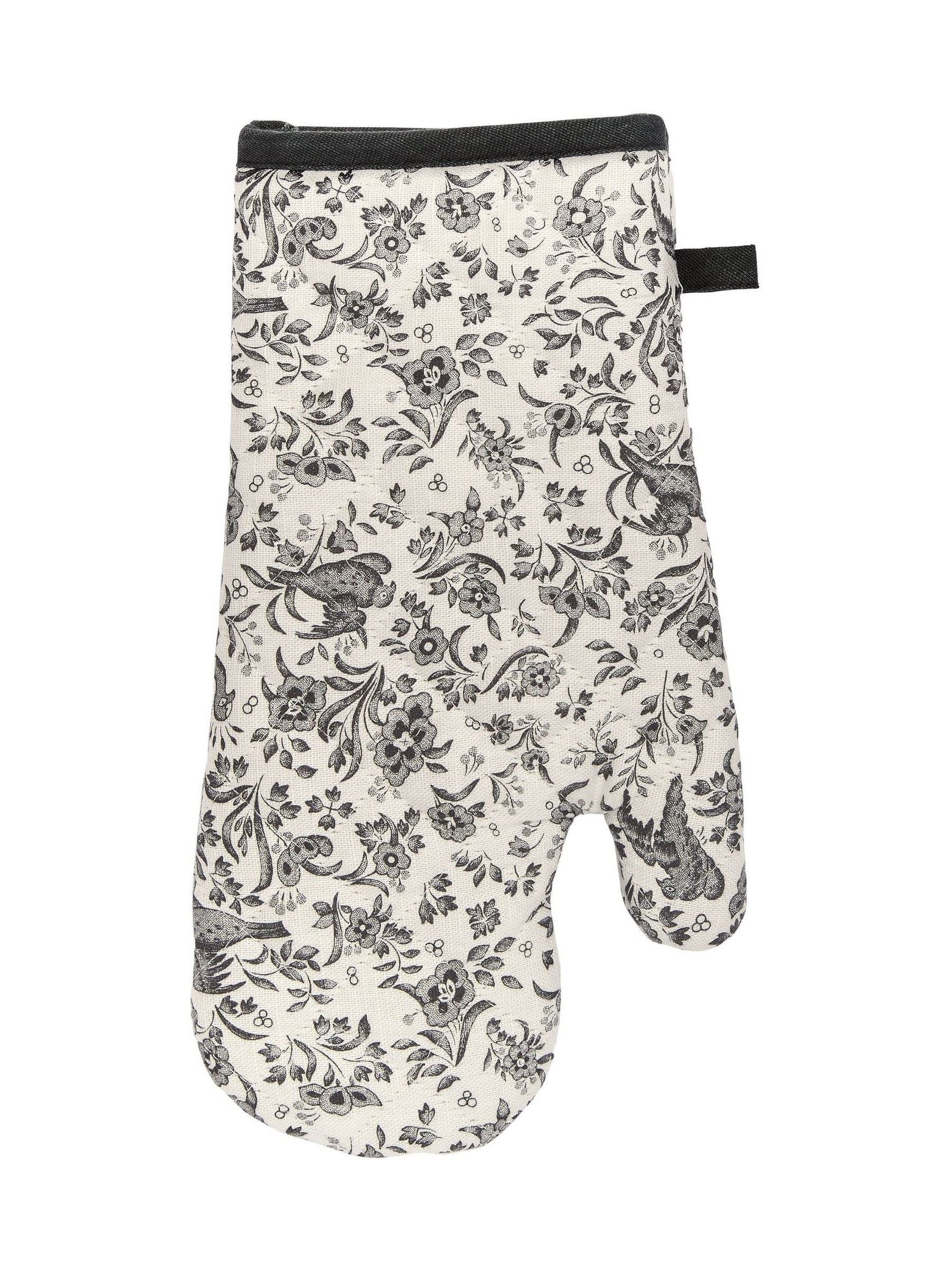 Burleigh X Bedeck of Belfast Charcoal Regal Peacock single oven glove - British product