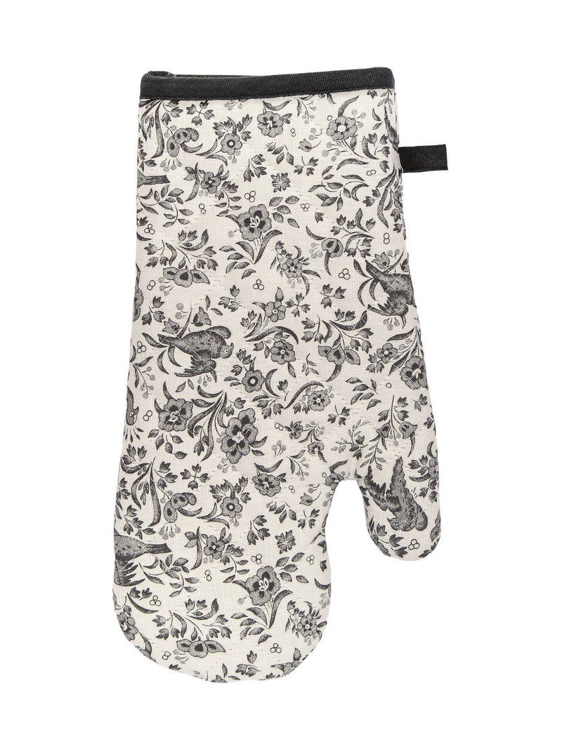 Burleigh X Bedeck of Belfast Charcoal Regal Peacock single oven glove - British product