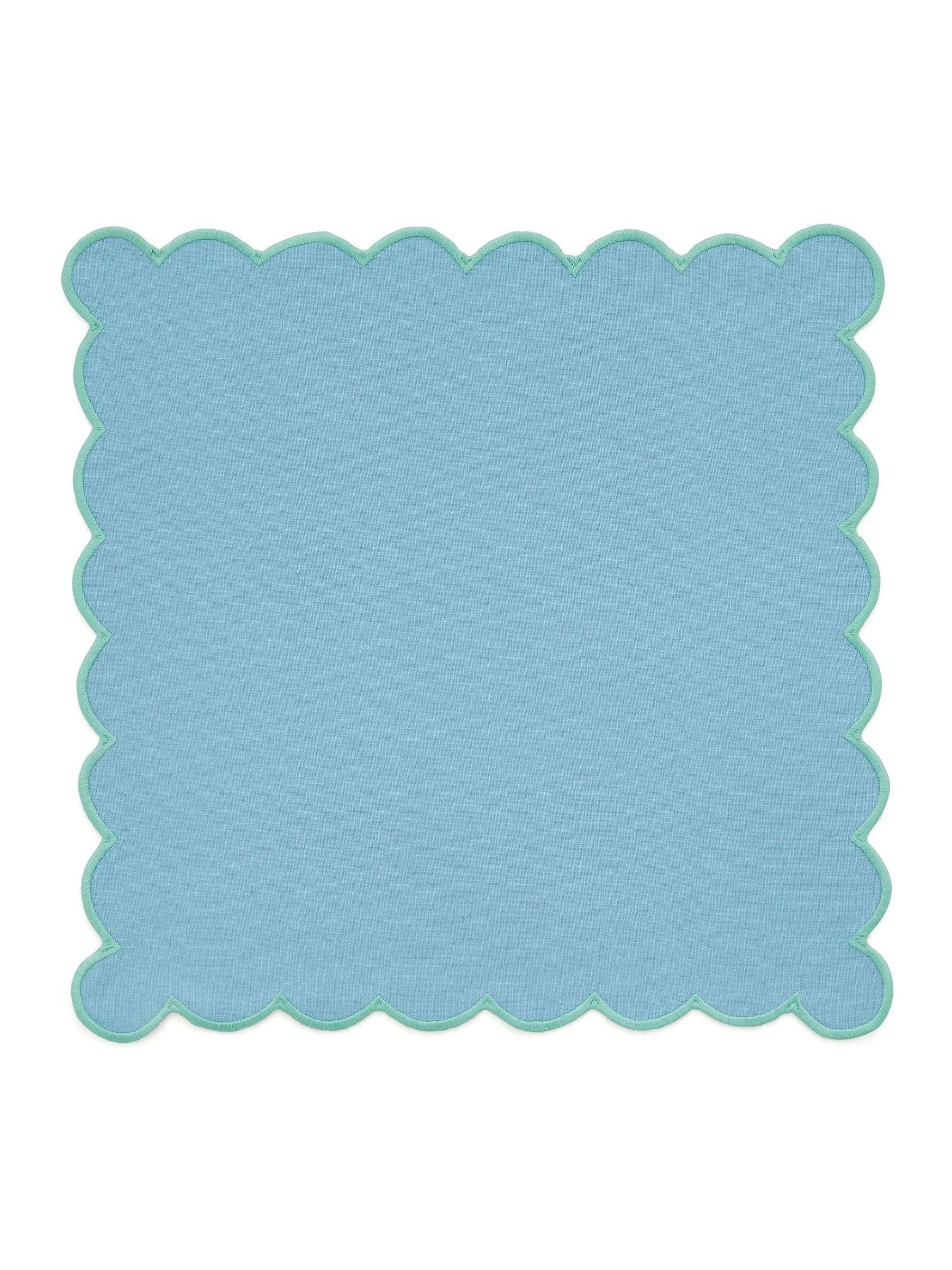 Land & Shore green scallop trim napkins 4 pack, UK version