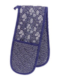 Burleigh blue Calico double oven gloves - British product