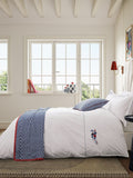 Land & Shore Blue Red Fia Duvet Cover and Pillowcase Set