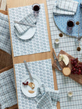 Murmur Ballintoy blue blockprint placemats 4 pack, imported from the UK